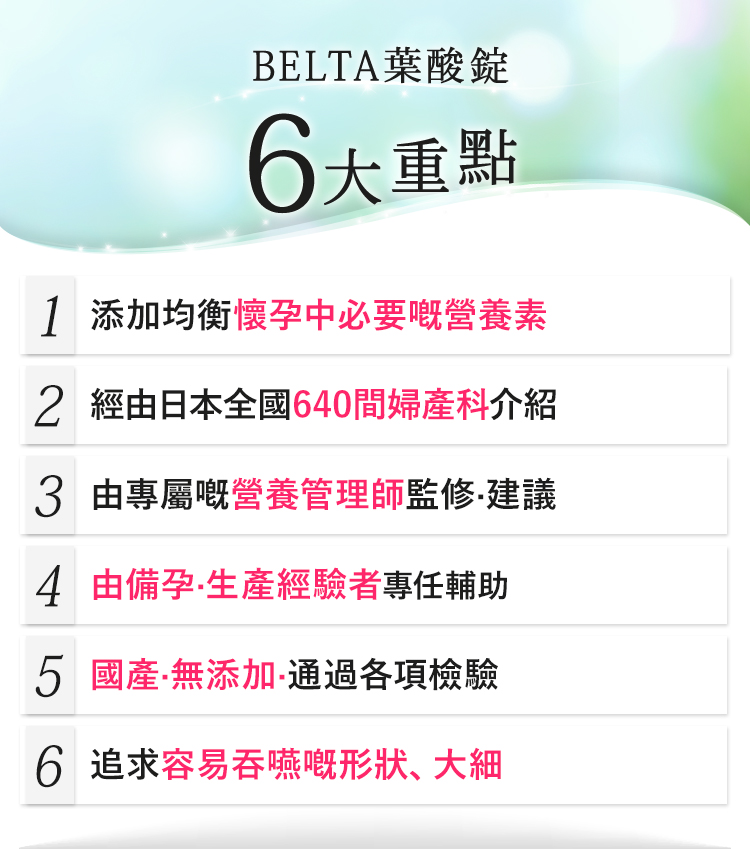 BELTA葉酸6大重點